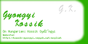 gyongyi kossik business card